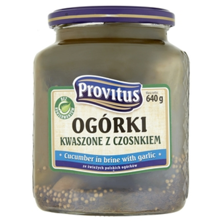 Ogórki kwaszone z czosnkiem Provitus 640G
